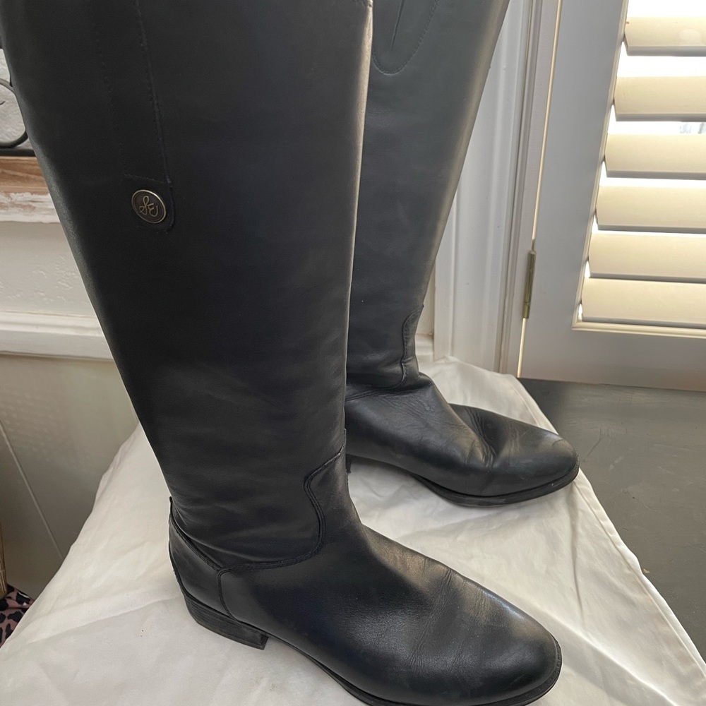 Sam Edelman black  leather riding boots